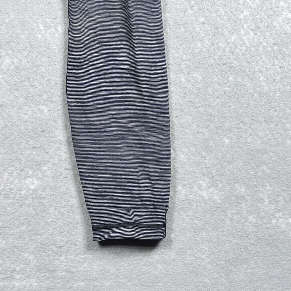 Lululemon Womens Leggings SZ 6 Gray Striped Leggings Pull On Logo Walking Casual - Picture 4 of 13